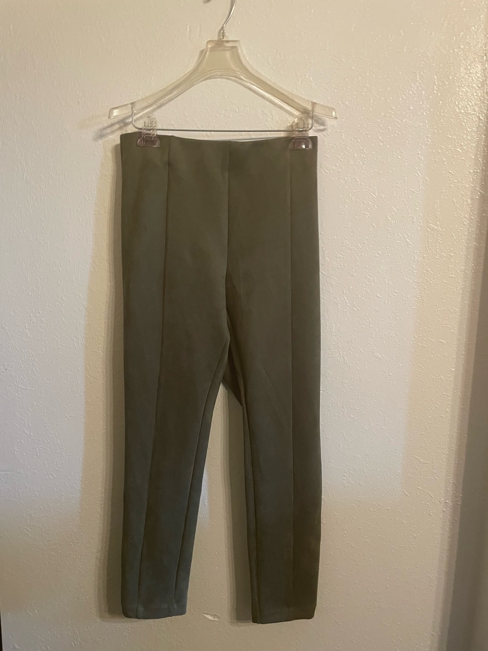 LOFT Olive Faux Suede Trousers